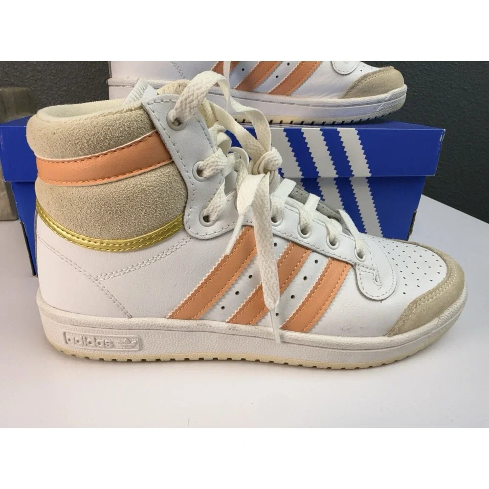 Adidas Top Ten Hi-Top Shoes Women's 7.5 Sneakers White Ambient Blush H00271